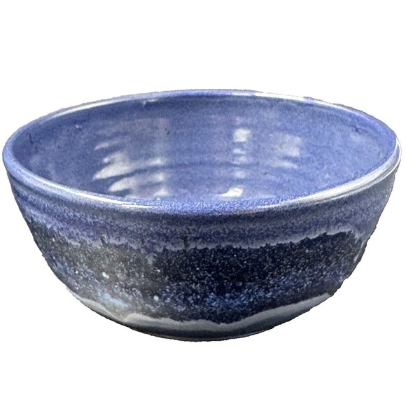 Two Tone Blue Marble Glazed Stoneware Pottery Cereal Soup Ice Cream Bowls 4 - Picture 16 of 16